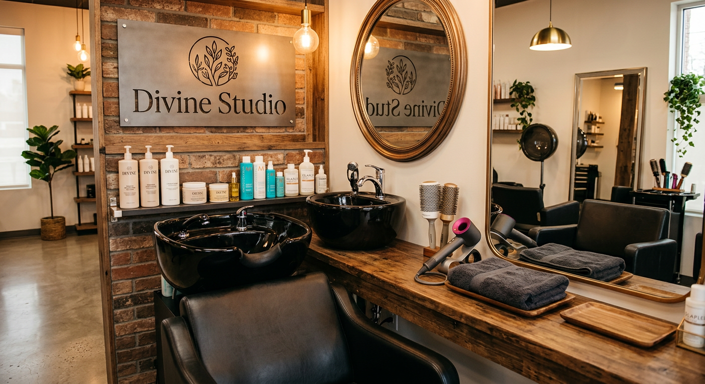 Divine Studio wash and blow dry station